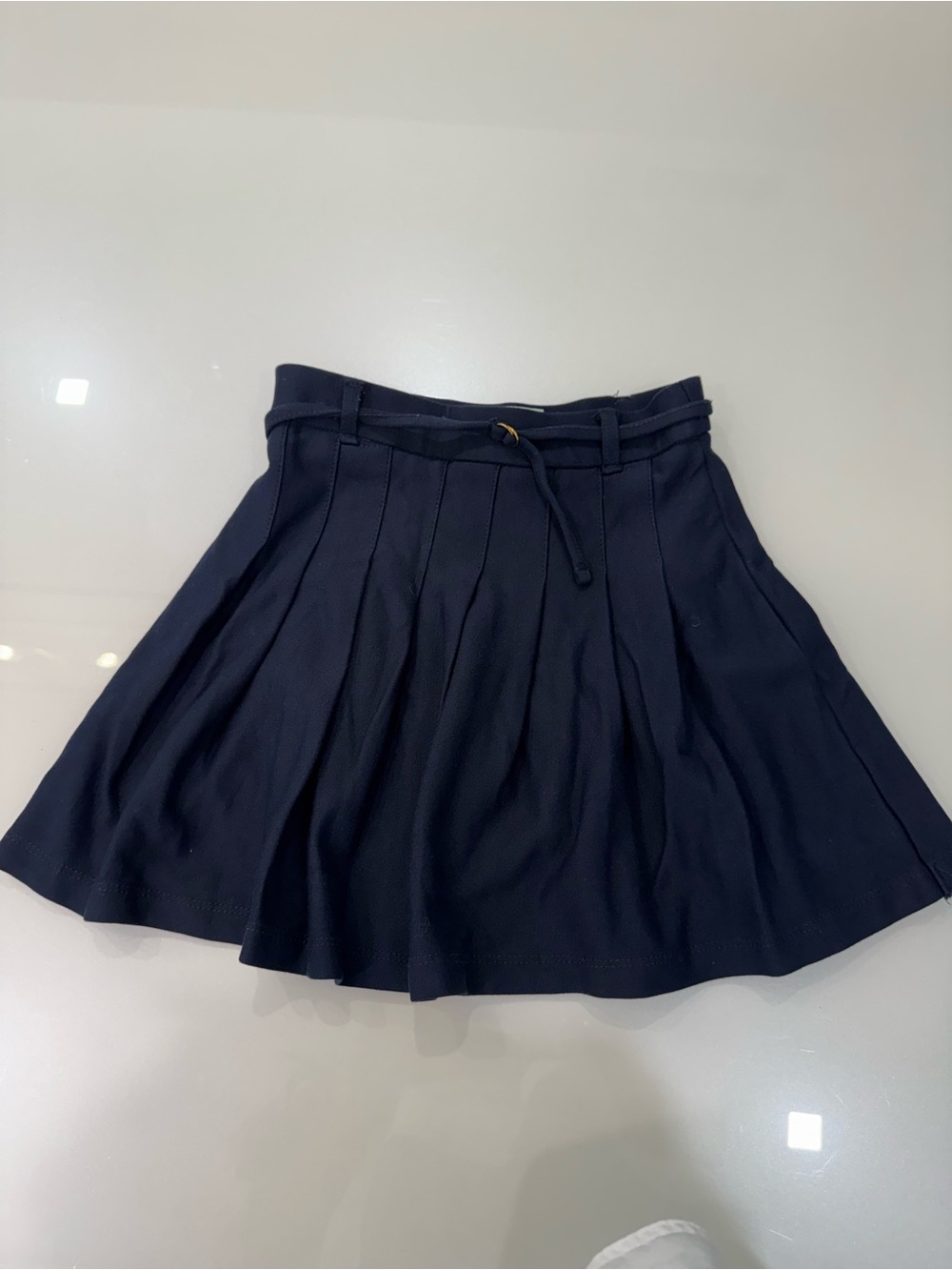 Zara girls Navy Circle Skirt with Waist Belt